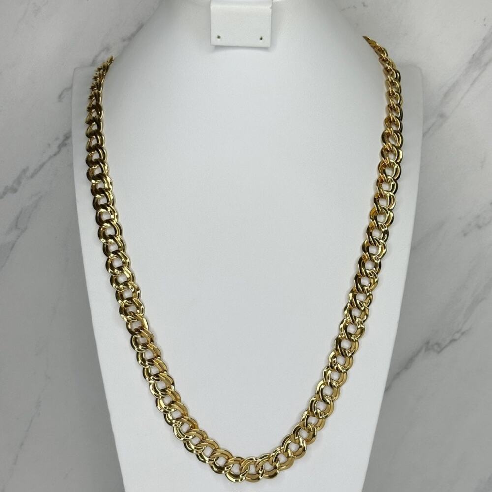 Monet Vintage Chunky Double Curb Chain Gold Tone Necklace ✨